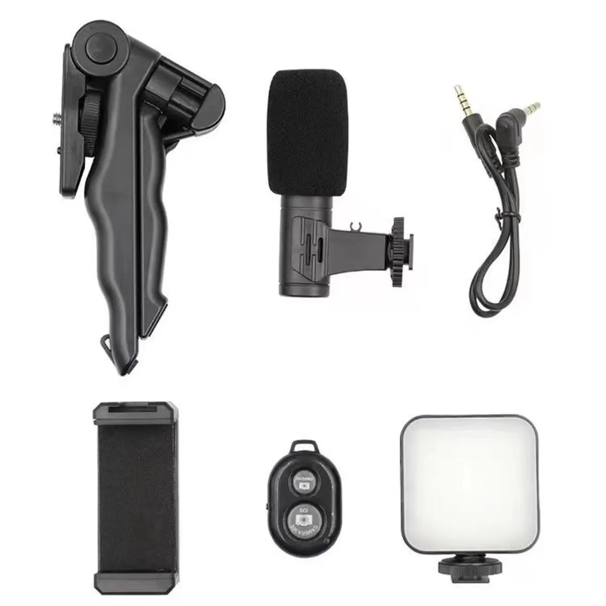 Kit de Grabación de Video con Trípode, Luz LED y Bluetooth AY-49