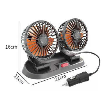 Ventilador Doble para Carro 360° Silencioso USB