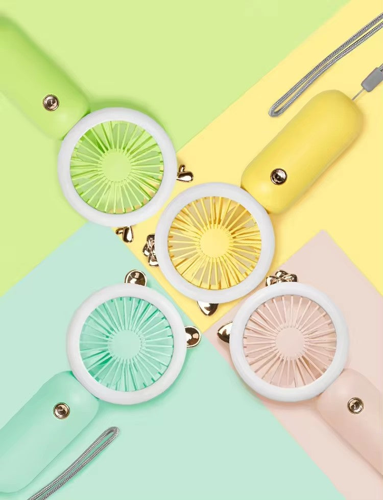 Mini Ventilador de Orejitas con Luz LED Recargable