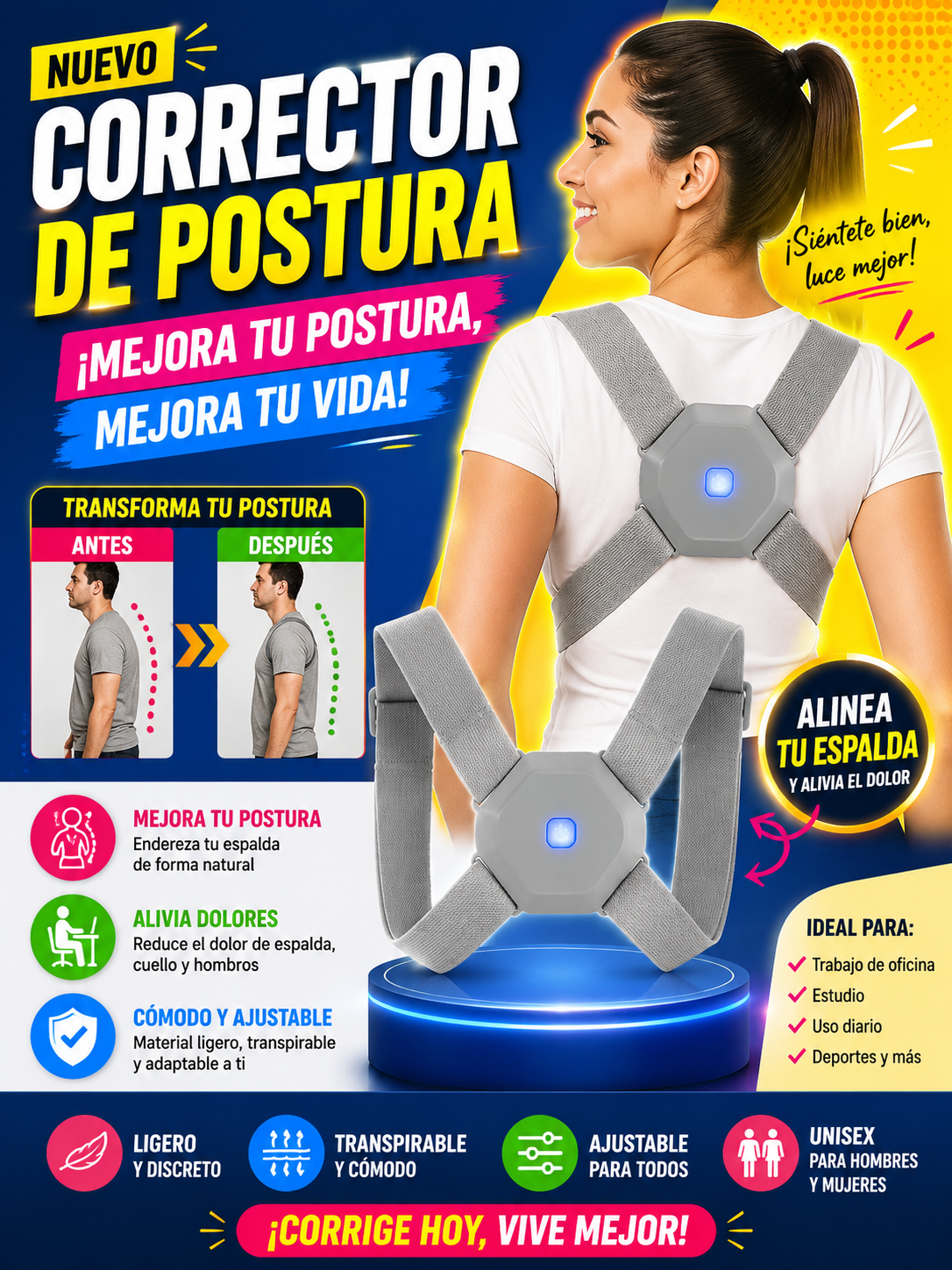 Corrector de Postura Inteligente con Sensor Vibrador