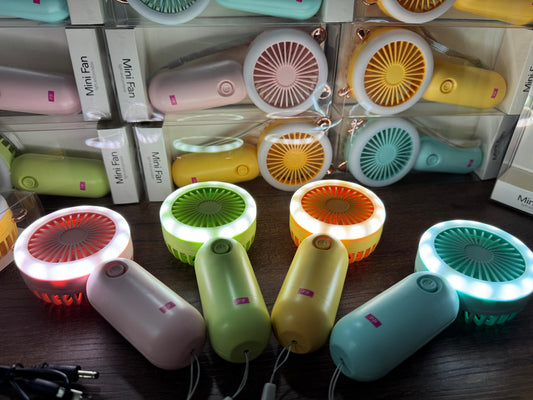 Mini Ventilador de Orejitas con Luz LED Recargable