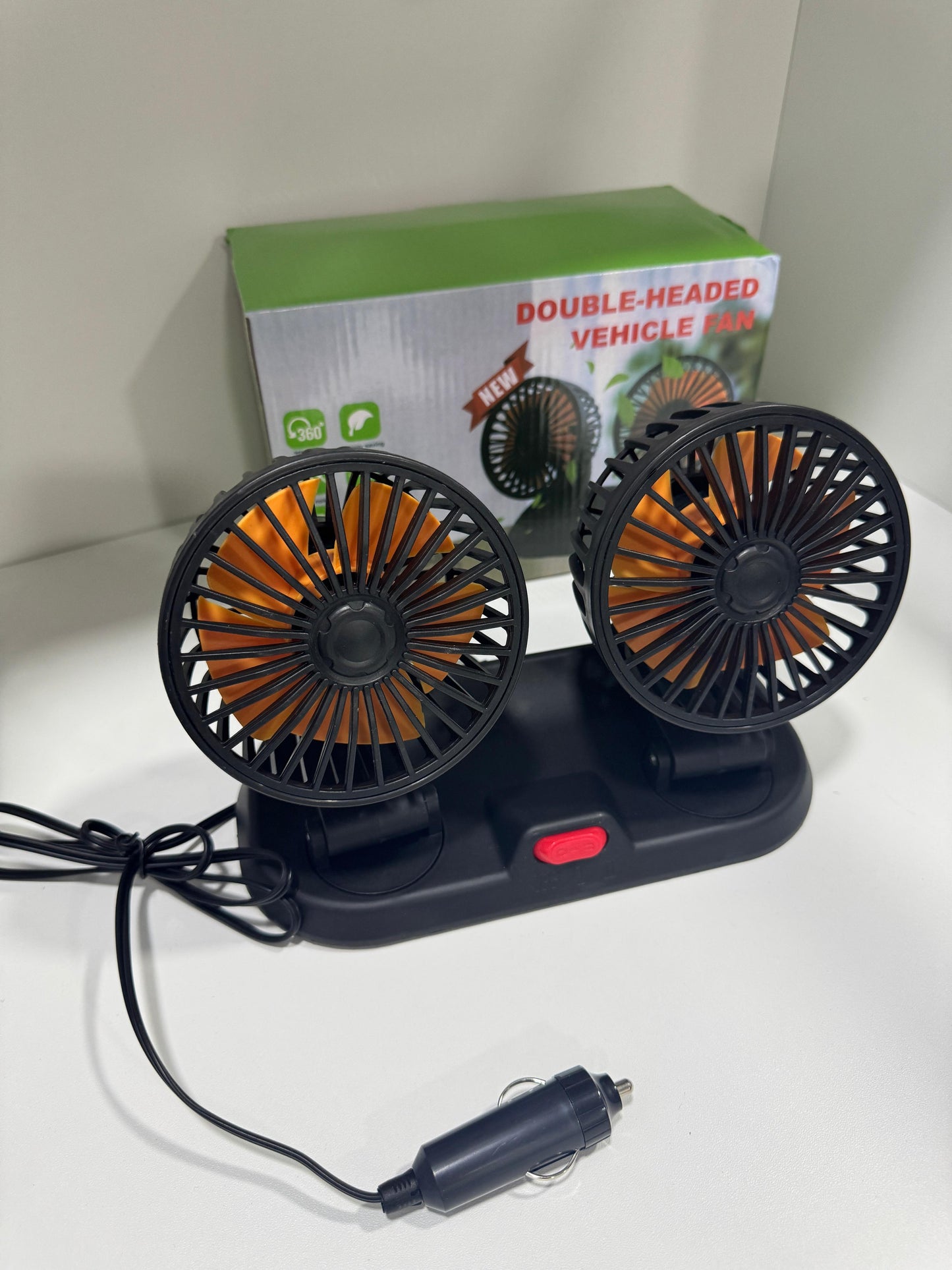 Ventilador Doble para Carro 360° Silencioso USB