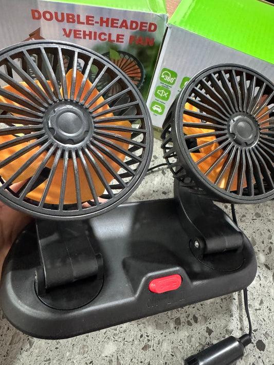 Ventilador Doble para Carro 360° Silencioso USB