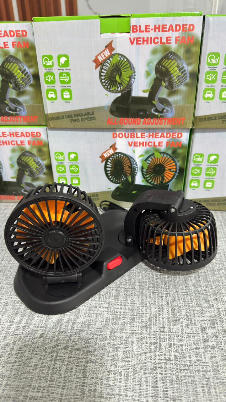 Ventilador Doble para Carro 360° Silencioso USB