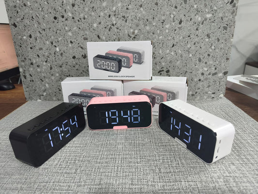 Parlante Despertador P6 Bluetooth con Reloj LED Espejo