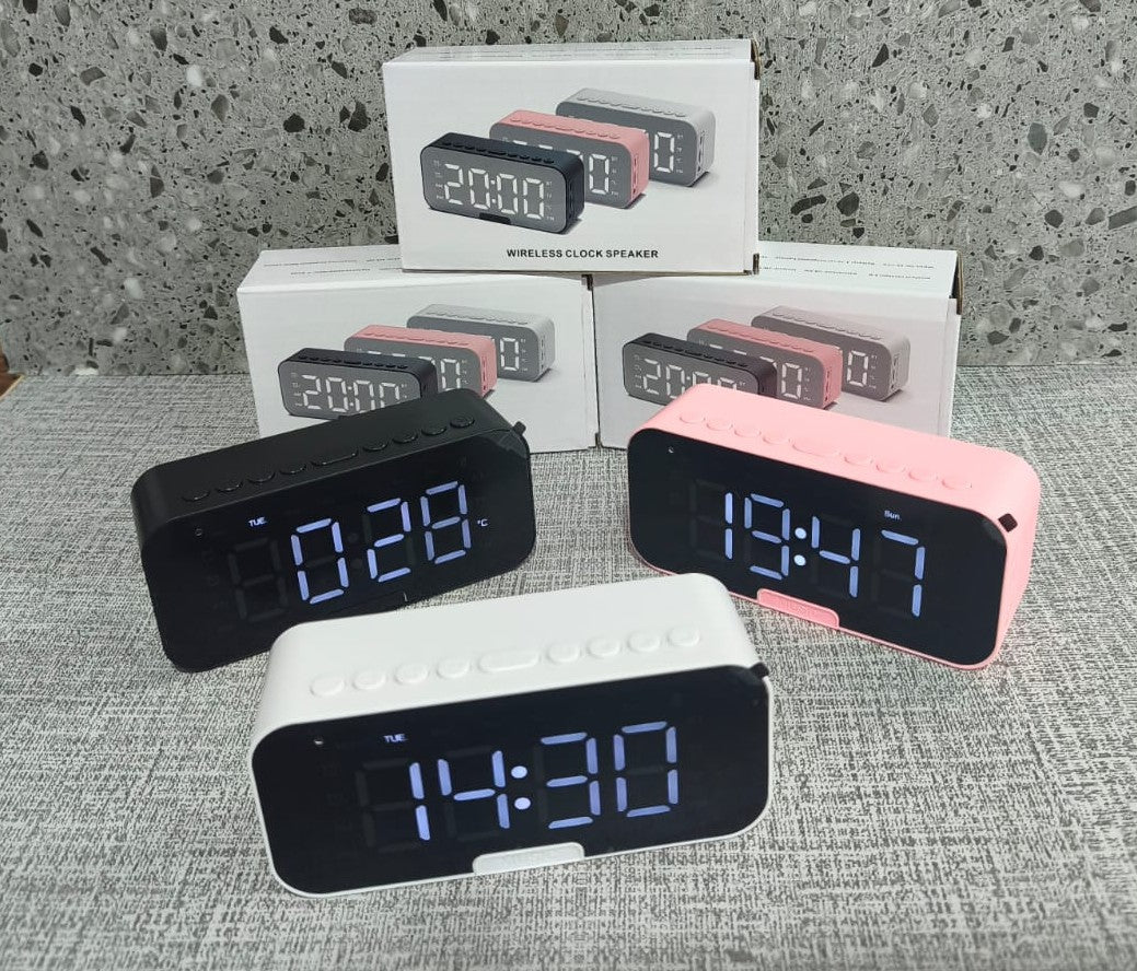 Parlante Despertador P6 Bluetooth con Reloj LED Espejo