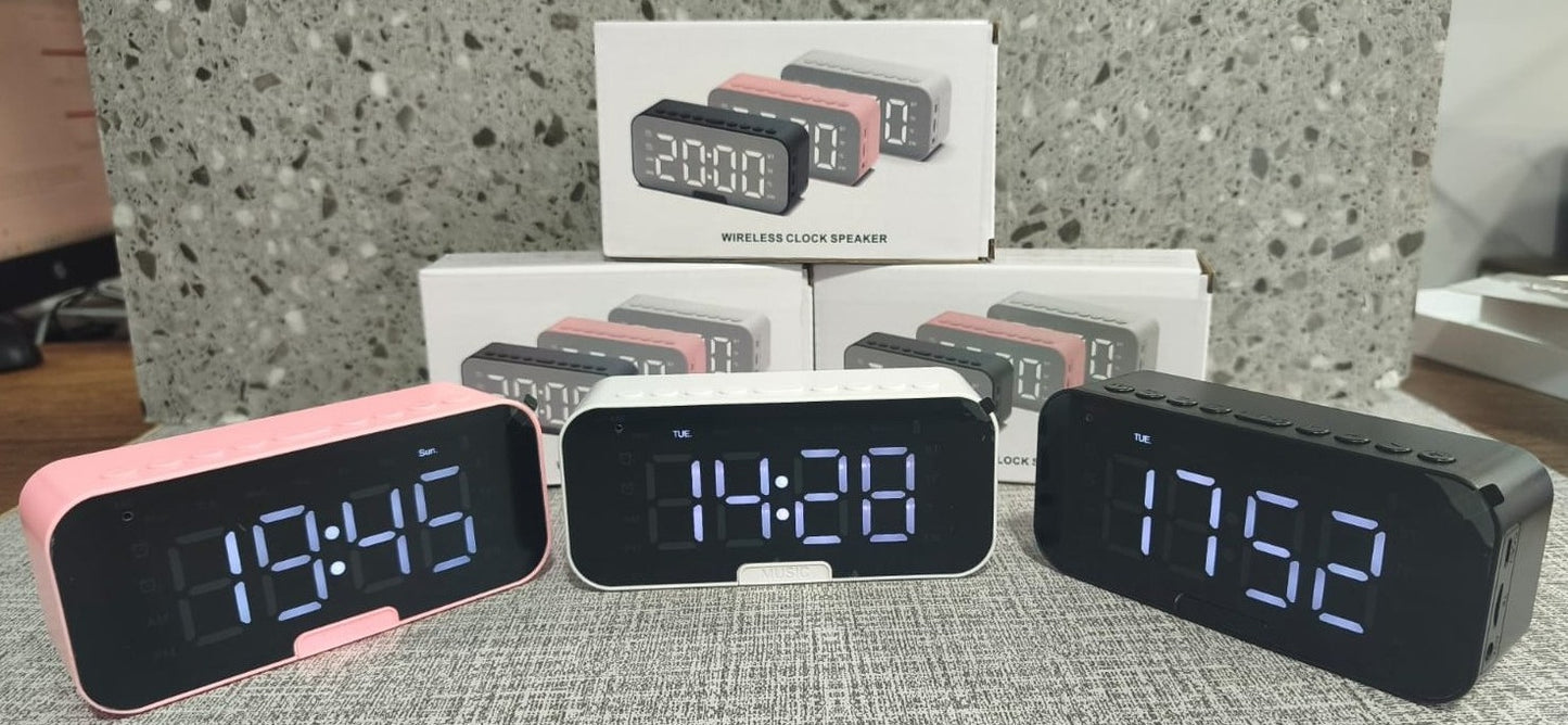Parlante Despertador P6 Bluetooth con Reloj LED Espejo
