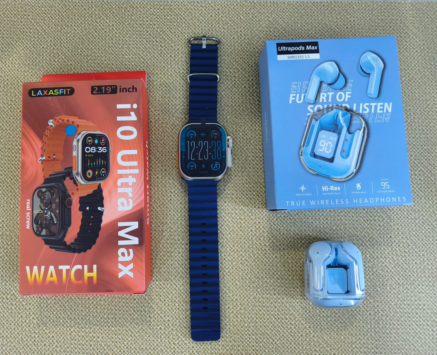 Duo Smartwatch I10 Ultra Max 2.19" + Audífonos Cristal TWS