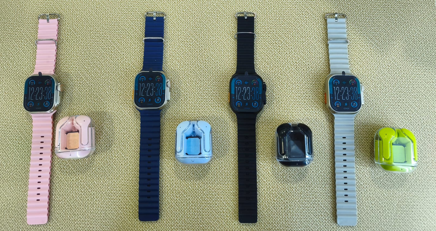 Duo Smartwatch I10 Ultra Max 2.19" + Audífonos Cristal TWS
