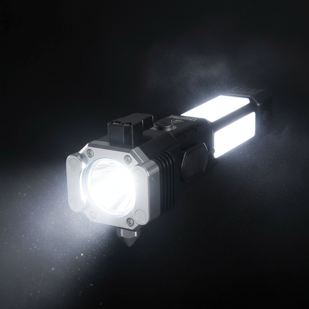 Linterna martillo multifuncional 4 en 1 con haz LED potente